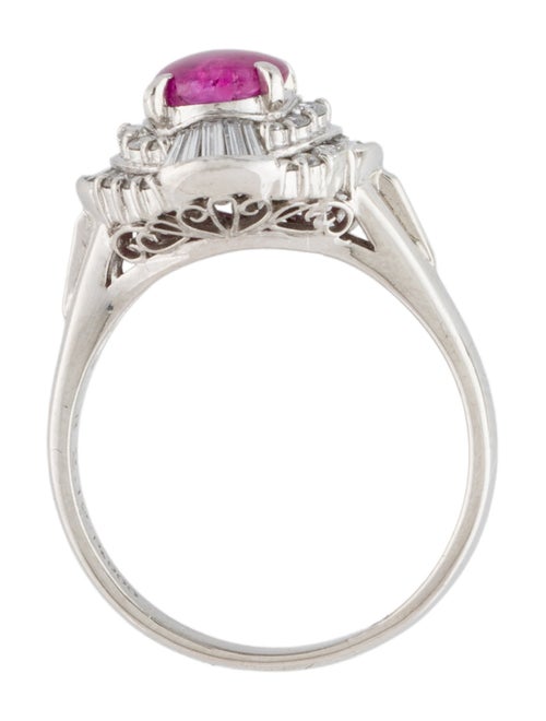Ring Platinum Ruby & Diamond Cocktail Ring