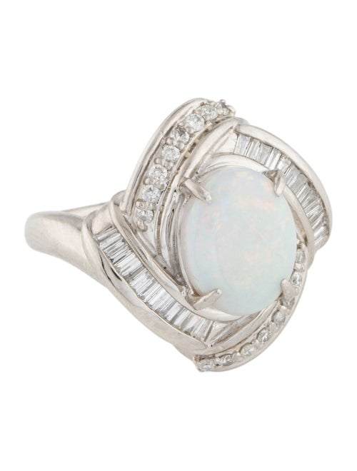 Ring Platinum 2.37ct Opal & Diamond Cocktail Ring