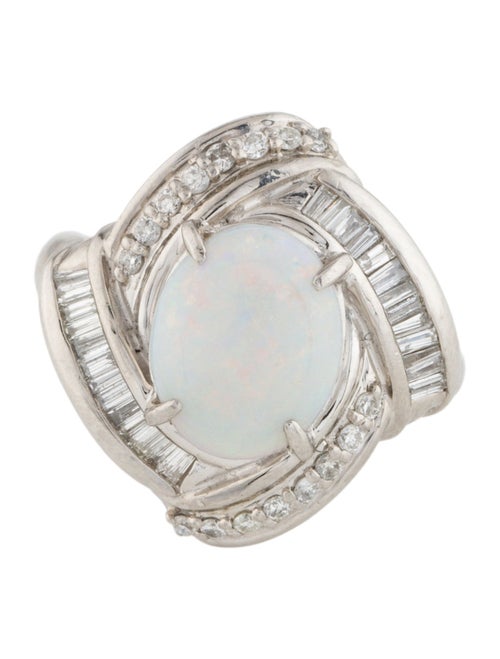 Ring Platinum 2.37ct Opal & Diamond Cocktail Ring