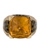 Ring 14K Citrine & Diamond Enamel Cheetah Cocktail
