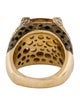 Ring 14K Citrine & Diamond Enamel Cheetah Cocktail