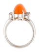 Ring Platinum 4.01ct Fire Opal & Diamond Cocktail Ring
