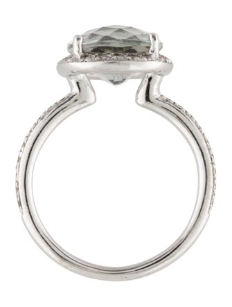 Ring 18K Prasiolite & Diamond Cocktail Ring