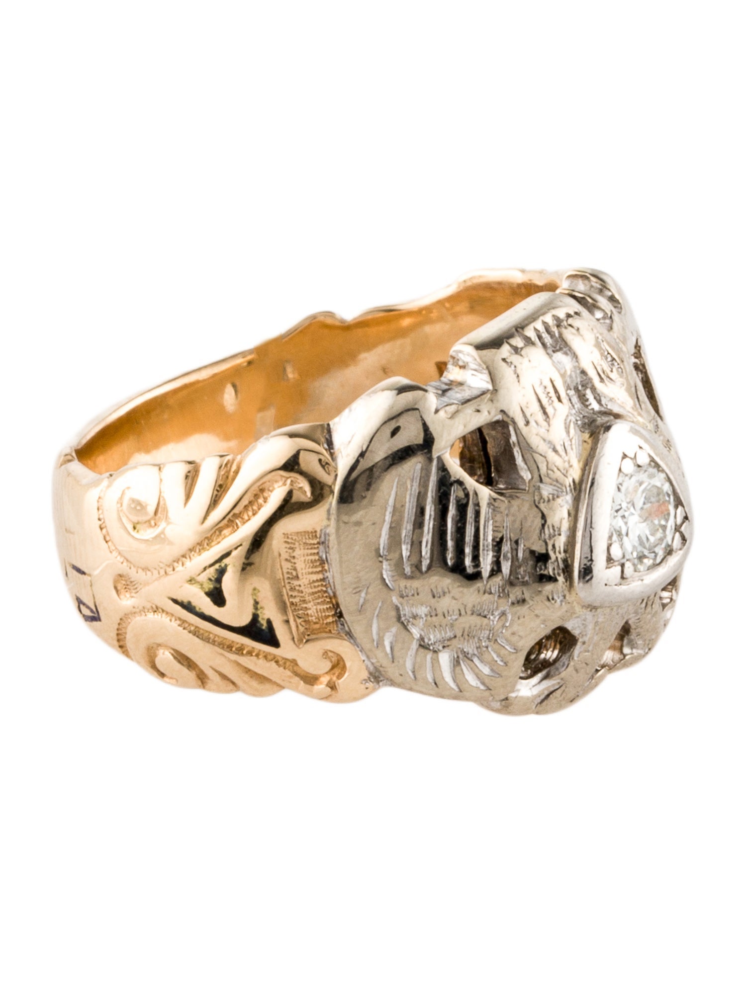 Ring 14K Diamond Double-Headed Eagle Cocktail