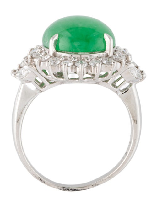 Ring Platinum 6.51ct Jadeite & Diamond Cocktail Ring
