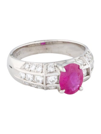 Ring Platinum 1.18ct Ruby & Diamond Cocktail Ring