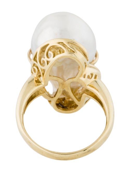 Ring 18K Pearl & Diamond Cocktail Ring