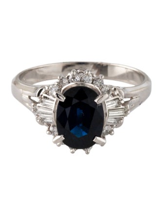 Ring Platinum 1.43ct Sapphire & Diamond Cocktail Ring