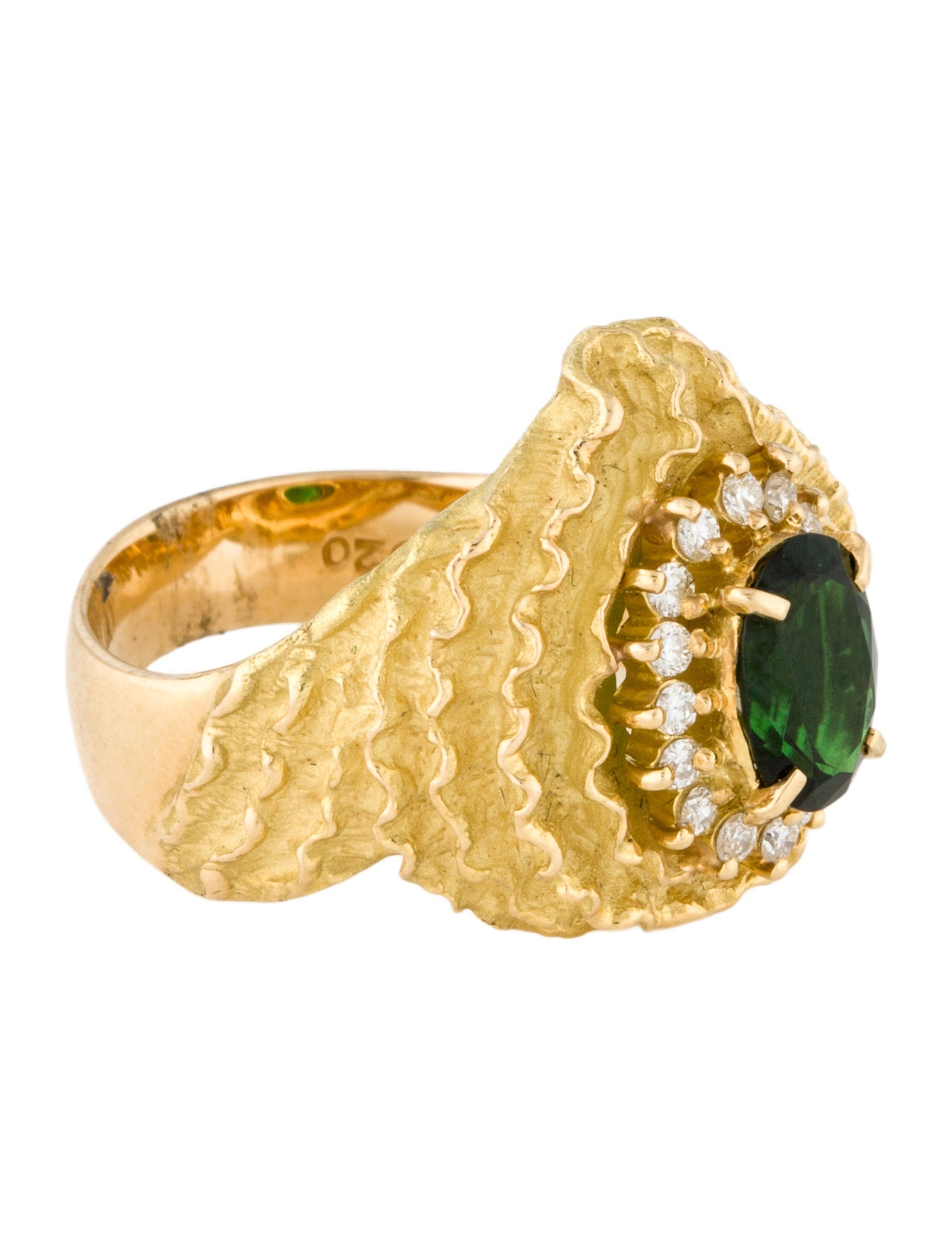 Ring 18K Tourmaline & Diamond Cocktail Ring