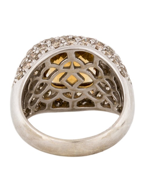 Ring 14K Citrine & Diamond Domed Pavé Ring