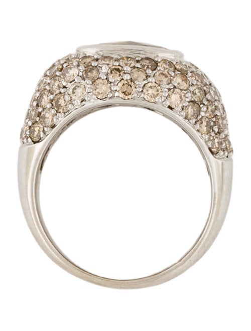 Ring 14K Citrine & Diamond Domed Pavé Ring