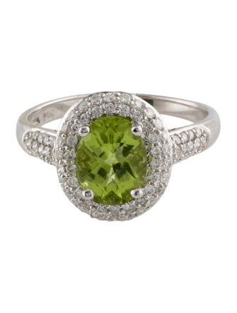 Ring 14K Peridot & Diamond Cocktail Ring
