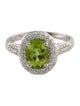 Ring 14K Peridot & Diamond Cocktail Ring