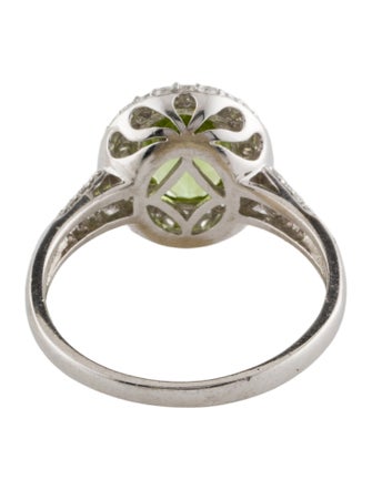 Ring 14K Peridot & Diamond Cocktail Ring