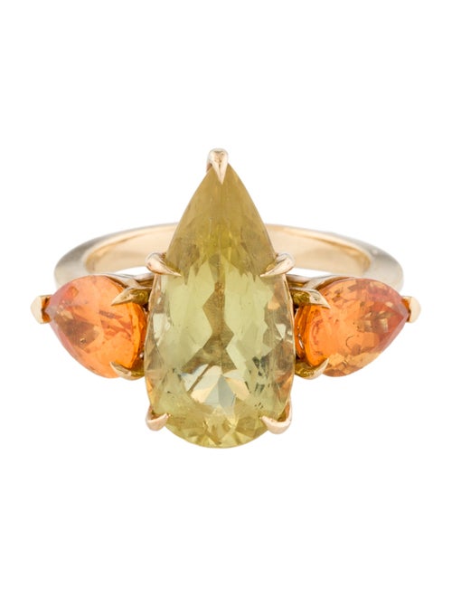 Ring Manya 14K Beryl & Garnet Cocktail Ring
