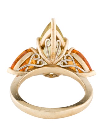 Ring Manya 14K Beryl & Garnet Cocktail Ring