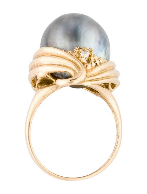 Ring 18K Pearl & Diamond Cocktail Ring