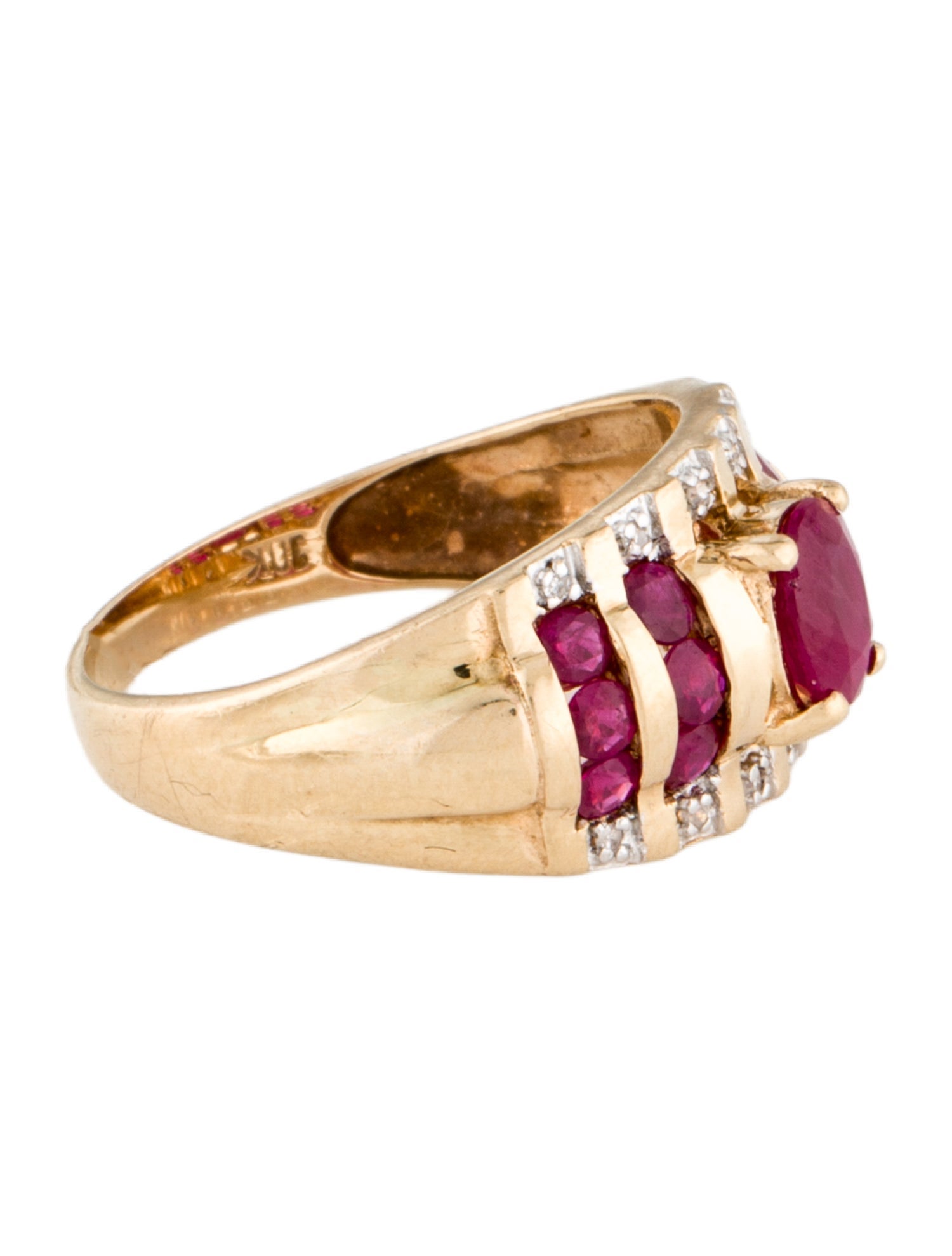 Ring 10K 1.17ctw Ruby & Diamond Band