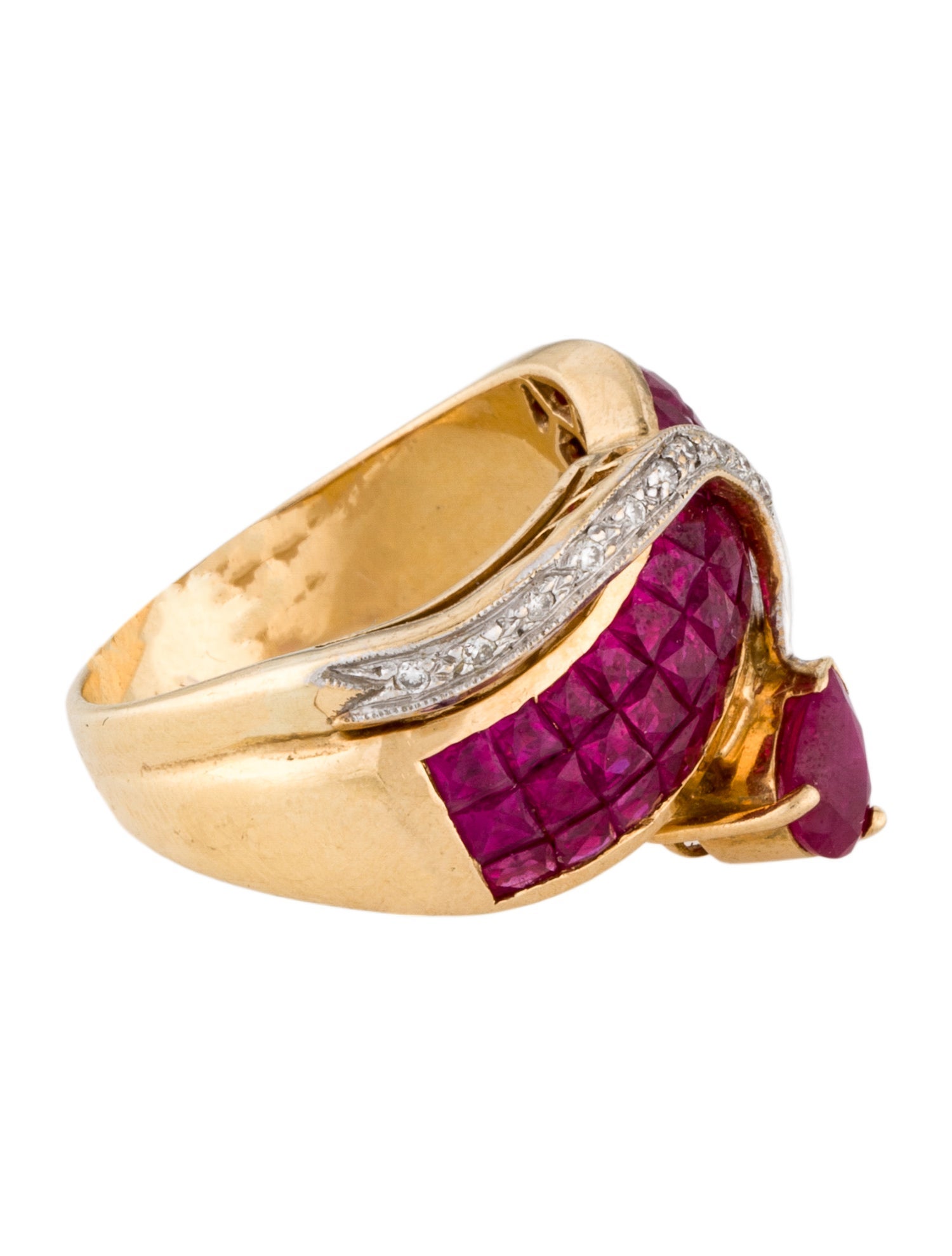 Ring 18K 3.15ctw Ruby & Diamond Band