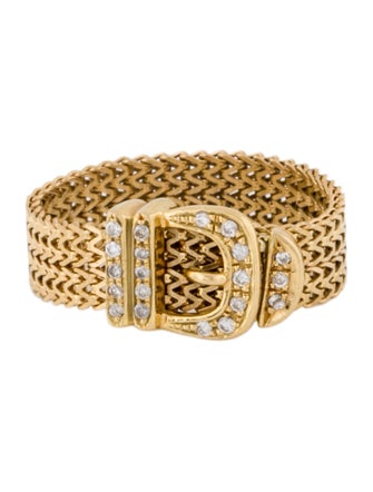 Ring 18K Diamond Adjustable Buckle Band