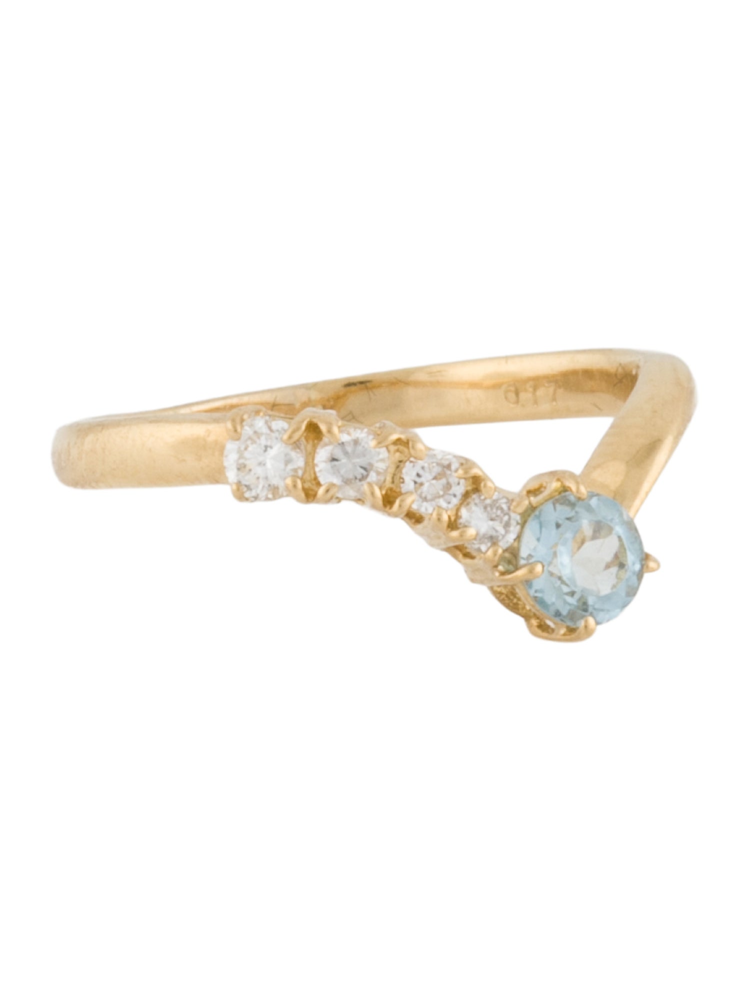 Ring 18K Aquamarine & Diamond Cocktail