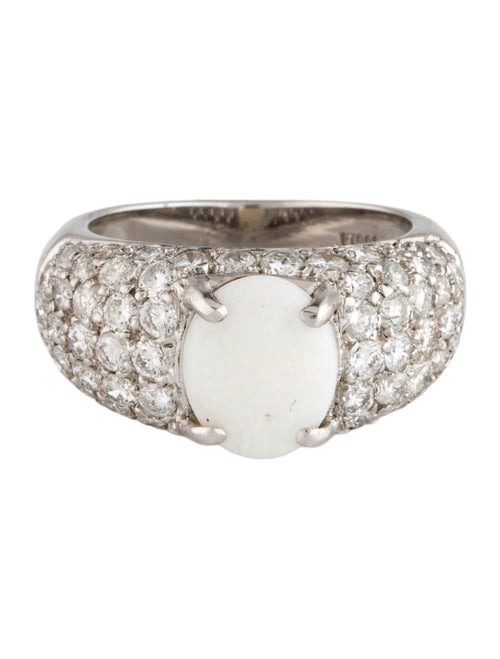 Ring Platinum 1.24ct Opal & Diamond Cocktail Ring