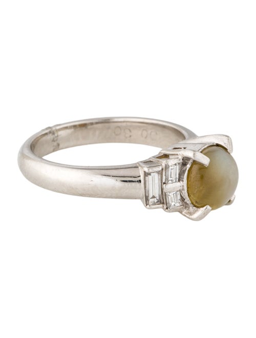 Ring Platinum 2.07ct Cats Eye Chrysoberyl & Diamond Cocktail Ring
