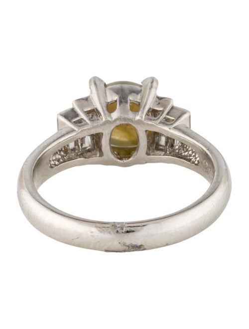Ring Platinum 2.07ct Cats Eye Chrysoberyl & Diamond Cocktail Ring