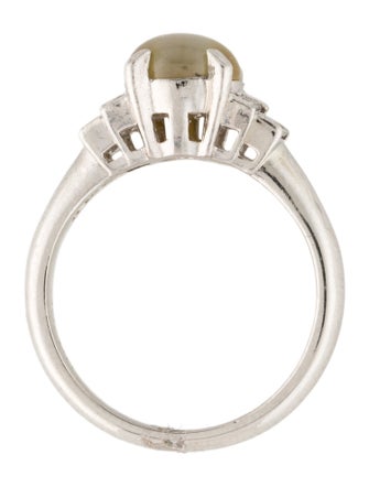 Ring Platinum 2.07ct Cats Eye Chrysoberyl & Diamond Cocktail Ring