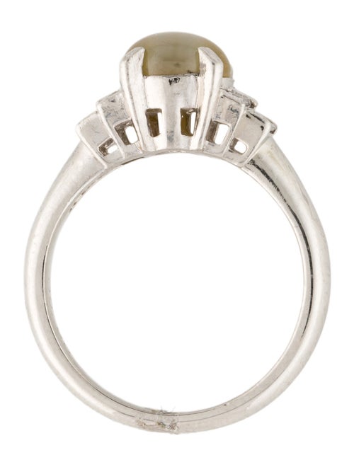 Ring Platinum 2.07ct Cats Eye Chrysoberyl & Diamond Cocktail Ring
