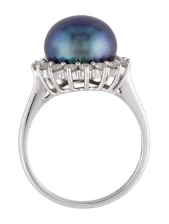 Ring 14K Pearl & Diamond Cocktail Ring