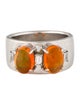 Ring Platinum 4.45ctw Fire Opal & Diamond Cocktail Ring