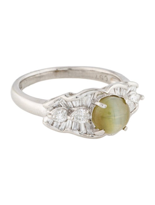 Ring Platinum 1.94ct Cat's Eye Chrysoberyl & Diamond Cocktail Ring
