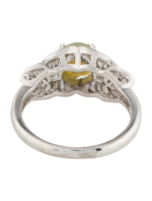 Ring Platinum 1.94ct Cat's Eye Chrysoberyl & Diamond Cocktail Ring