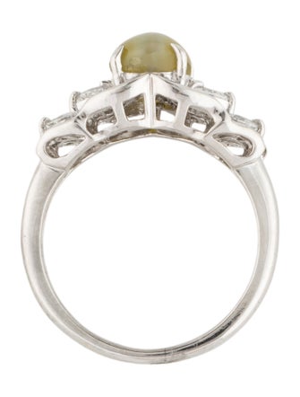 Ring Platinum 1.94ct Cat's Eye Chrysoberyl & Diamond Cocktail Ring
