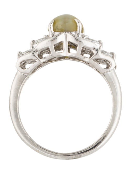Ring Platinum 1.94ct Cat's Eye Chrysoberyl & Diamond Cocktail Ring