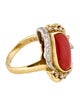 Ring 18K Coral & Diamond Cocktail Ring