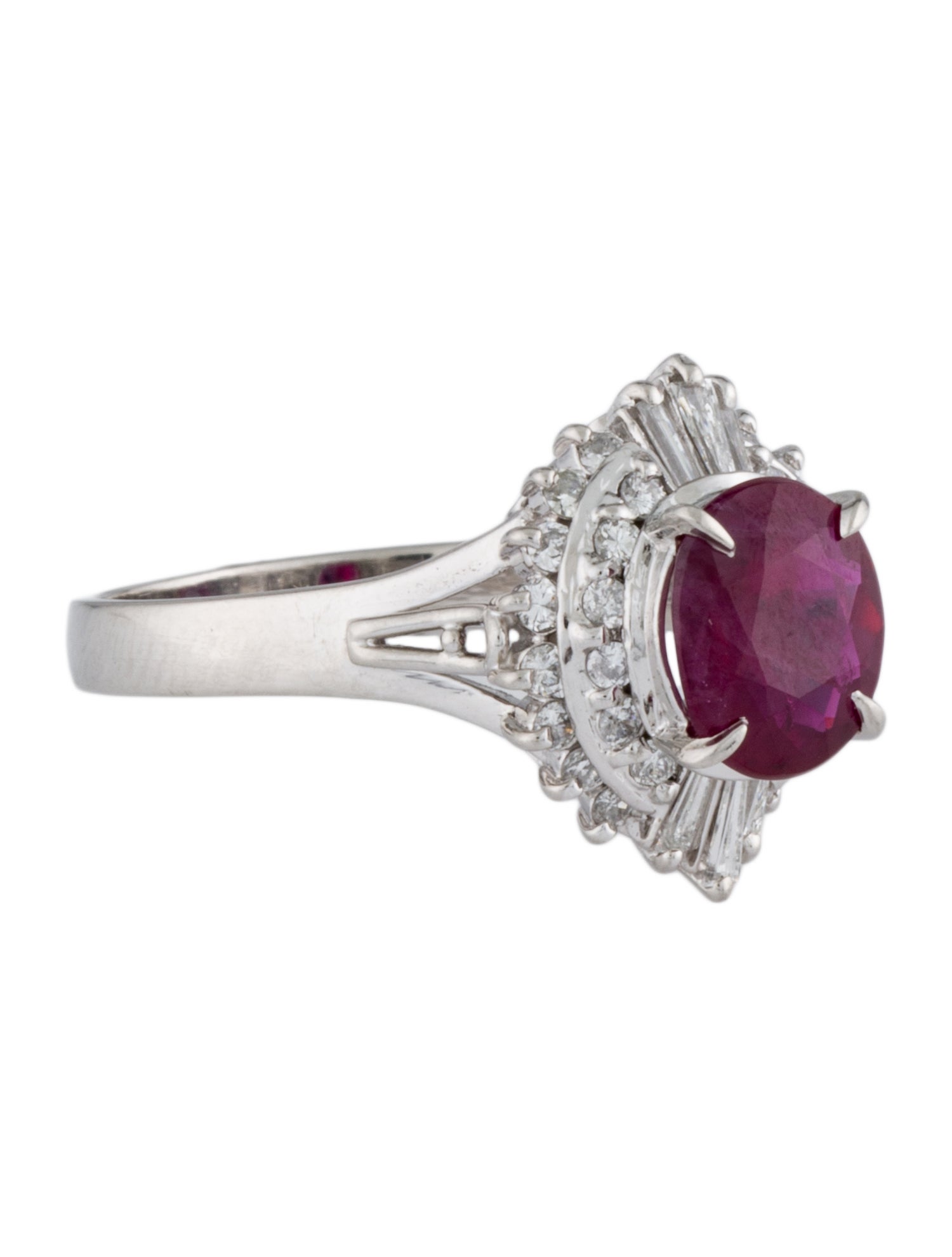 Ring Platinum 2.00ct Burmese Ruby & Diamond Cocktail