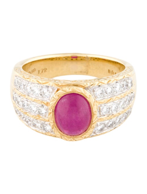 Ring 18K 1.72ct Ruby & Diamond Cocktail Ring