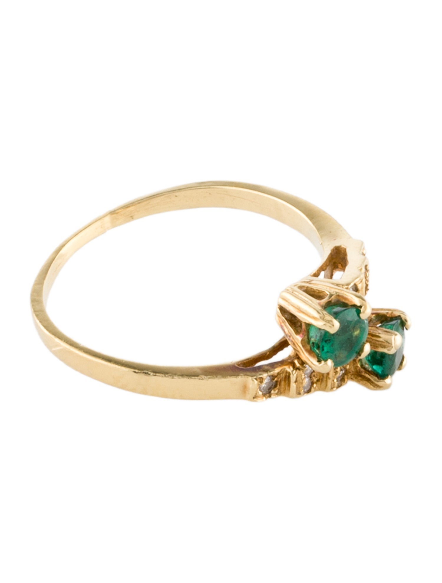 Ring 18K Emerald & Diamond Cocktail