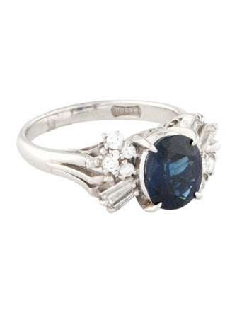 Ring Platinum 2.10ct Sapphire & Diamond Cocktail Ring