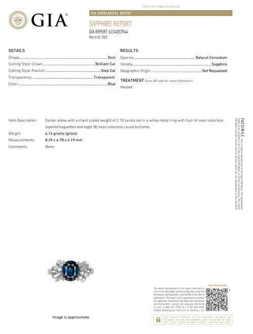 Ring Platinum 2.10ct Sapphire & Diamond Cocktail Ring