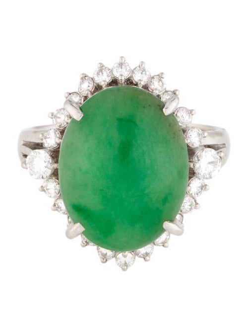 Ring Platinum Jadeite & Diamond Cocktail Ring