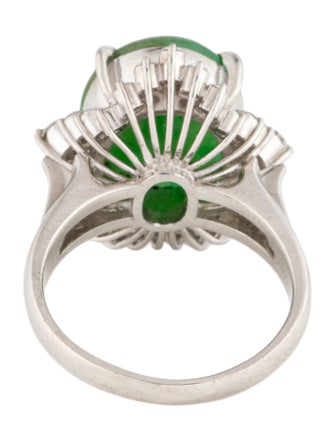 Ring Platinum Jadeite & Diamond Cocktail Ring