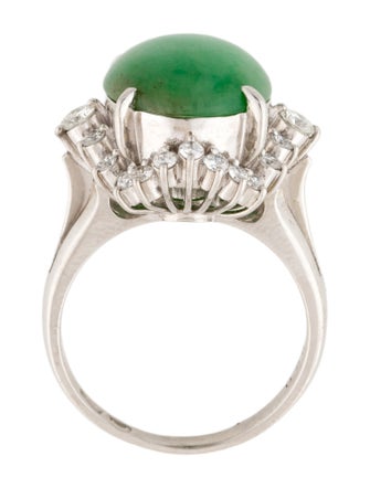 Ring Platinum Jadeite & Diamond Cocktail Ring
