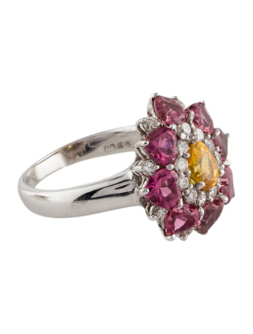 Ring 18K 2.78ctw Tourmaline, Sapphire & Diamond Cocktail Ring