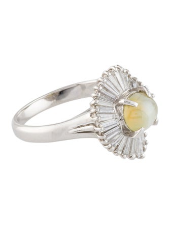 Ring Platinum 1.19ct Cat's Eye Chrysoberyl & Diamond Cocktail Ring