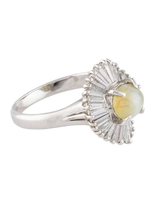 Ring Platinum 1.19ct Cat's Eye Chrysoberyl & Diamond Cocktail Ring