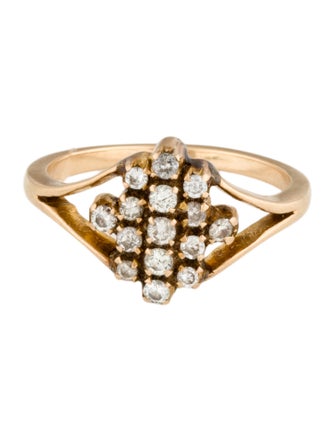 Ring 14K Diamond Cluster Cocktail Ring