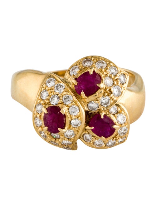 Ring 18K Ruby & Diamond Cocktail Ring